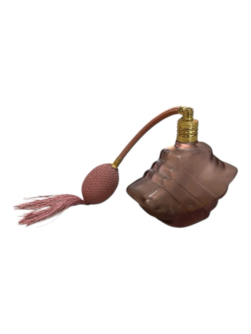 VINTAGE FROSTED ROSE PINK GLASS SPRITZER BOTTLE